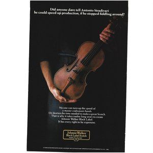 Johnnie Walker Black Label Scotch 12 Year Stradivari 1980s Vintage Print Ad 8 in